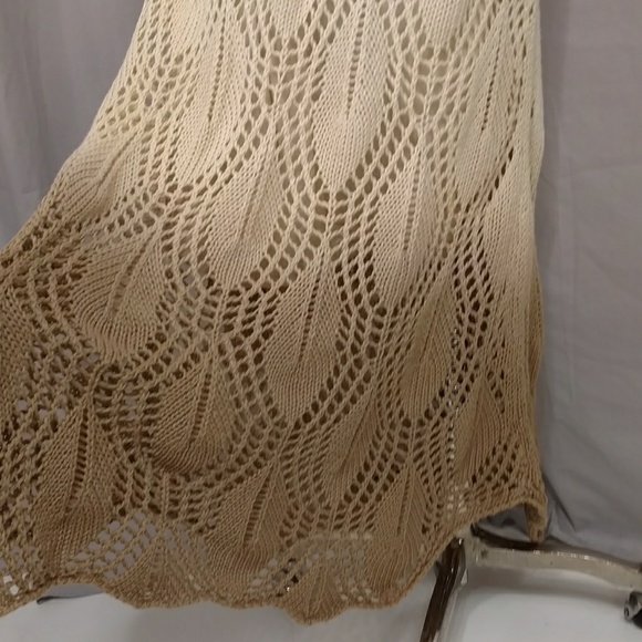 Crochet Maxi Skirt Hombre Fade Cobweb Weave Knit Pencil Slim Floor Length Long - Picture 2 of 8